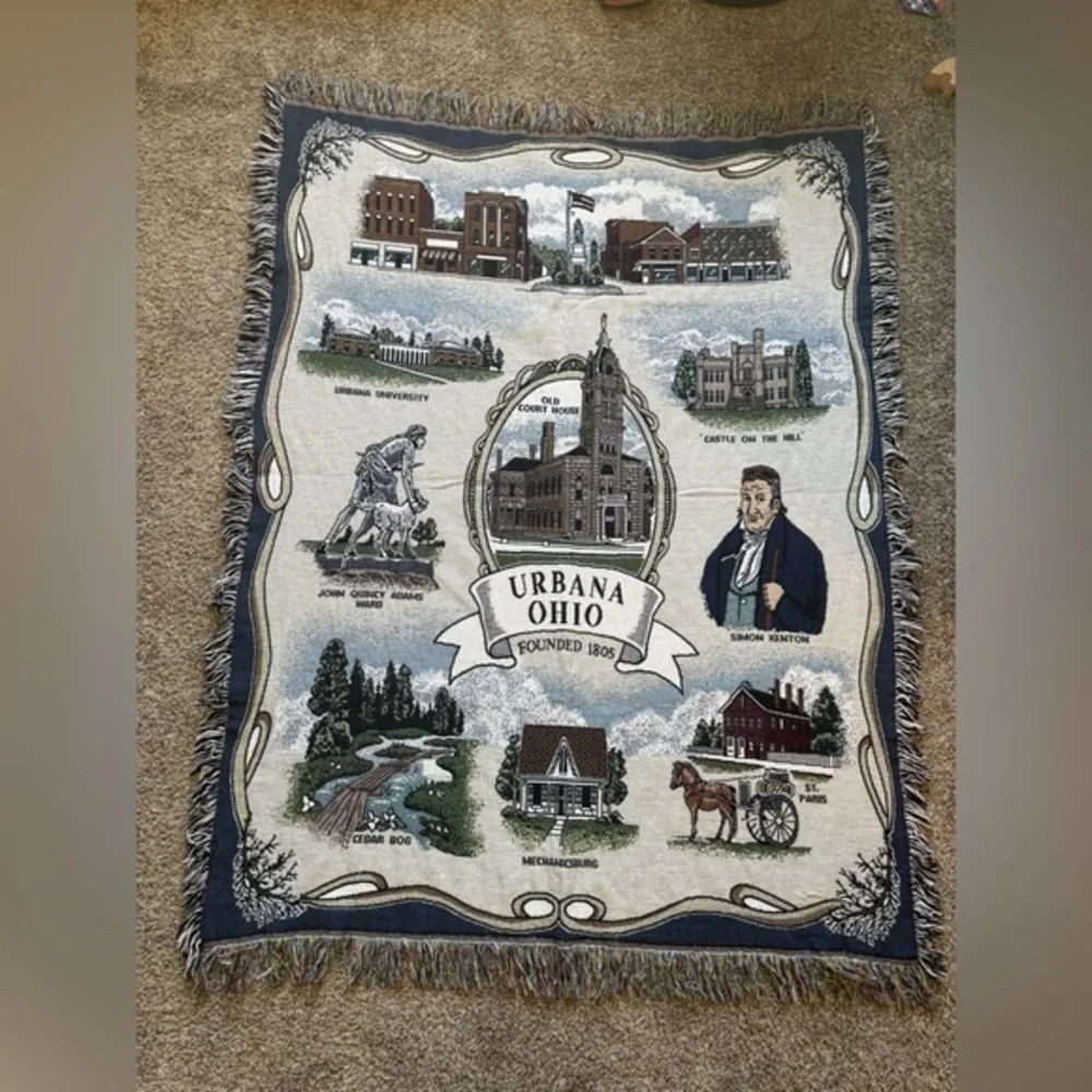 Urbana Ohio tapestry blanket